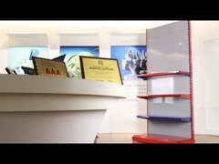 Expositor Gandola vermelho azul amarelo laranja branco