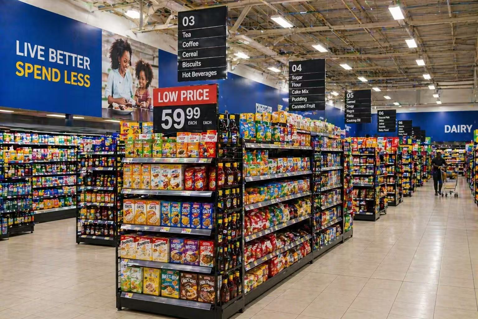 Últimos blogs da empresa sobre Boom do varejo na Tanzânia: Prateleiras de supermercados de dois lados como a chave para a otimização do espaço e melhor exibição de produtos