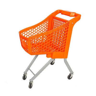 Carrinho de compras de plástico de 4 rodas Fácil de mover Carrinho de compras para crianças de supermercado