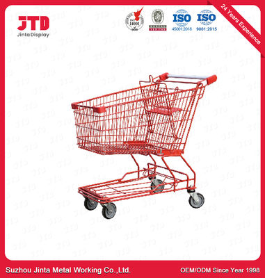 Superfície do trole da compra do metal do supermercado com logotipo personalizado