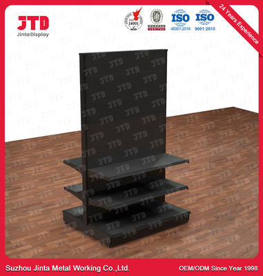 comprar supermercado tomado partido dobro da gôndola de 1800mm que arquiva prateleiras pretas do armazenamento do metal do OEM online manufacture
