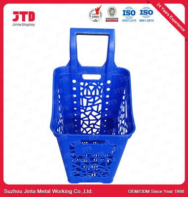 comprar Cestos de compras plásticos de rolamento com grande capacidade das rodas 65L online manufacture