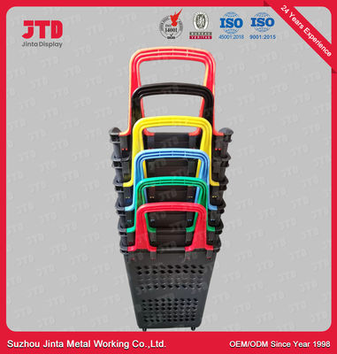 comprar verde azul vermelho de compra plástico das cestas do trole 60L online manufacture
