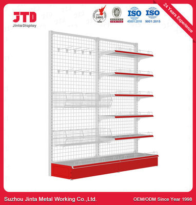 Tipo líquido cremalheira arquivando da prateleira de Mesh Back Panel Supermarket Gondola do fio de metal da exposição da loja