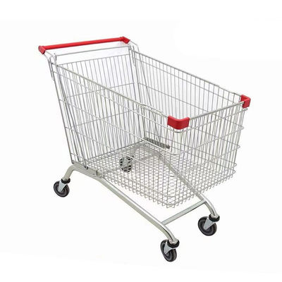 Carrinho de compras dobrável Carrinho de mão de metal e aço com quatro rodas