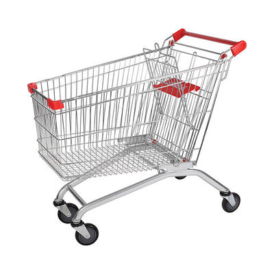 Carrinho de compras dobrável Carrinho de mão de metal e aço com quatro rodas