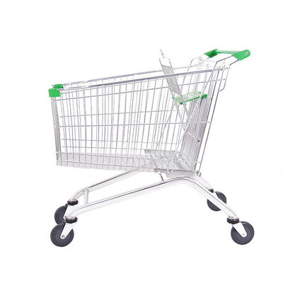 Carrinho de carrinho de metal do supermercado com alça dobrável Tamanho 60L-240L