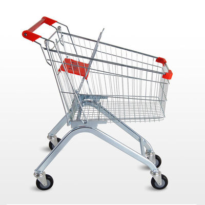 Carrinho de compras de supermercado de metal de quatro rodas Tipo de alça dobrável