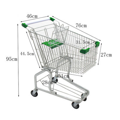 Carrinho de compras de metal para supermercados e lojas