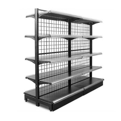 Supermercado de parede de metal Gondola Prateleiras de prateleiras Prateleiras de tela