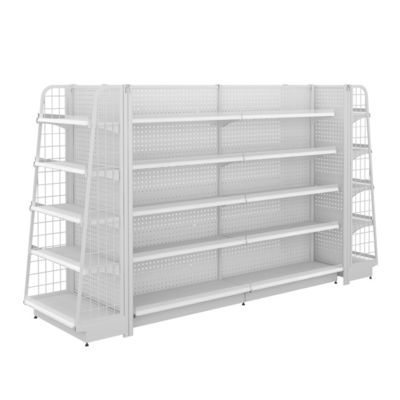 Retalho loja Grade Panel Metal Wire Shelf Gondola Ferro Furo Malha display Rack