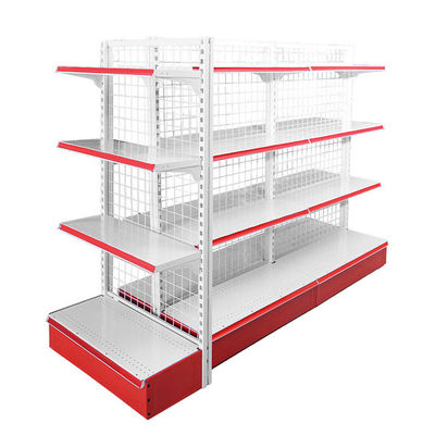 Supermercado Loja Retalhista Repositório de Display de Filho de Malha Repositórios de Display de Gondola de Lado Duplo Personalizados