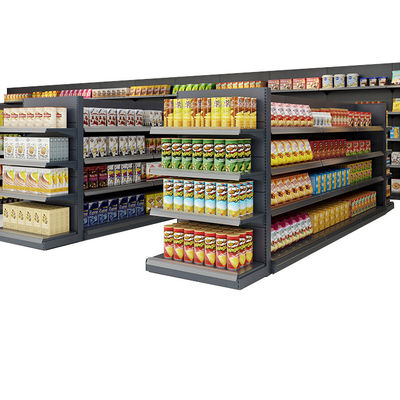 Quatro lados Metal Display Rack Prateleira Supermercado Publicidade Gondola Prateleira
