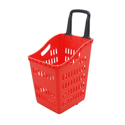 Supermercados Cesto de plástico de carrinho Cesto de compras personalizado para fácil transporte