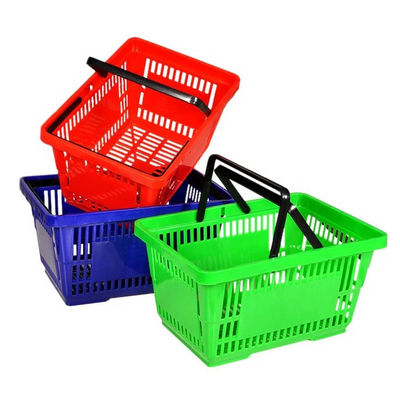 Cesto de plástico portátil dobrável para mercearia, Cesto de compras de plástico