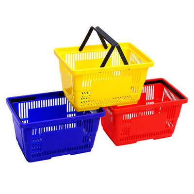 Cesto de plástico portátil dobrável para mercearia, Cesto de compras de plástico