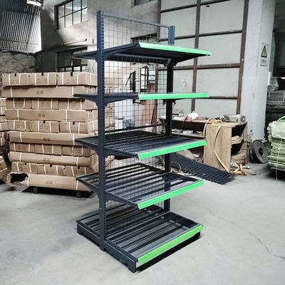 Estante de exibição de supermercado estável com capacidade de carga de 30-80 kg/camada e aço laminado a frio