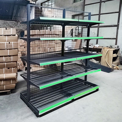 Estante de exibição de supermercado estável com capacidade de carga de 30-80 kg/camada e aço laminado a frio
