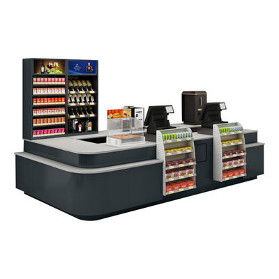 Cinturão transportador Supermercado Checkout Counter Cabinet de aço laminado a frio comprimento personalizado