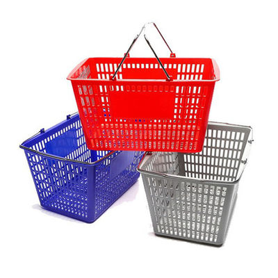 Cesto de compras de plástico de mão fácil de armazenar com logotipo personalizado e personalização
