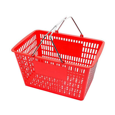 Cesto de compras de plástico de mão fácil de armazenar com logotipo personalizado e personalização