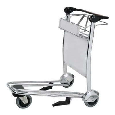 Trolley de bagagem de superfície polida com construção de metal e capacidade de 50-200 kg