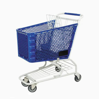 Carrinho de compras de plástico de 4 rodas Carrinho de compras de supermercado Carrinho de compras portátil