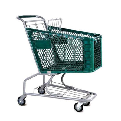 Carrinho de compras de plástico de 4 rodas Carrinho de compras de supermercado Carrinho de compras portátil