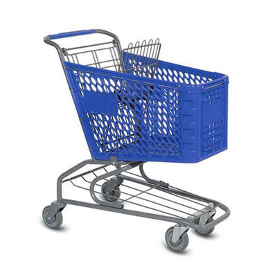 Carrinho de compras de plástico de 4 rodas Carrinho de compras de supermercado Carrinho de compras portátil