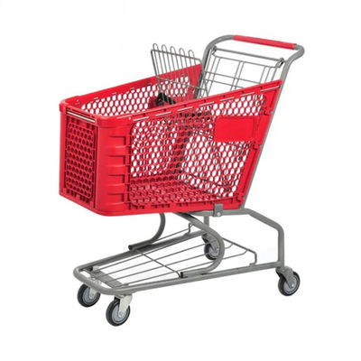 Carrinho de compras de plástico de 4 rodas Carrinho de compras de supermercado Carrinho de compras portátil