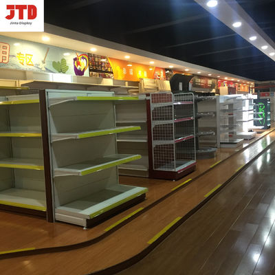 Exposição do supermercado de 4 séries que arquiva a prateleira ereta branca alta de 1500mm