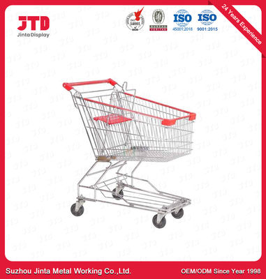 carrinho de compras de aço inoxidável do ODM do trole da compra do metal das rodas 100L 4