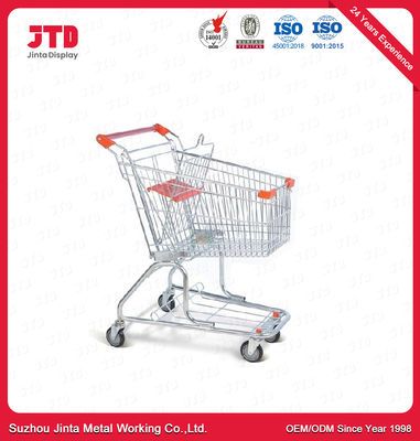 carrinho de compras de aço inoxidável do ODM do trole da compra do metal das rodas 100L 4