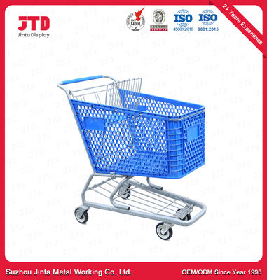 100L o trole de compra resistente Chrome chapeou o carro azul do mantimento