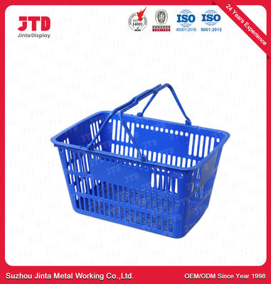 Cestas plásticas do mantimento da cesta 28L do trole de HDPP com punhos