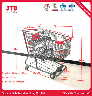 Carrinho de compras de aço resistente do trole 180L do shopping do supermercado do OEM