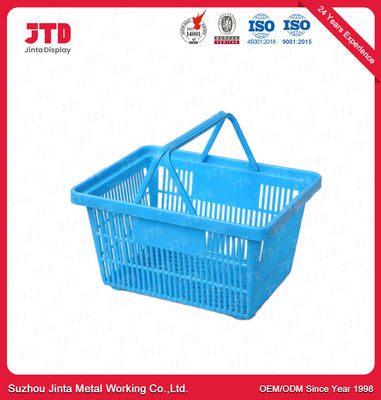 Cesta plástica azul 26L do trole para o material de compra de HDPP
