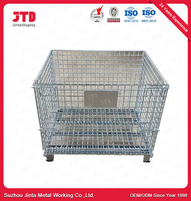 Recipiente galvanizado da pálete do fio do fio gaiola resistente sem rodas