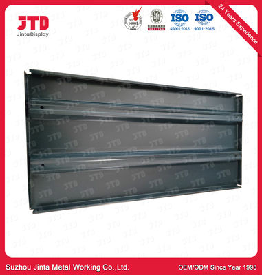 A exposição da loja da prateleira do metal do OEM que arquiva o supermercado redondo do quadro da madeira do painel traseiro do furo indica arquivar