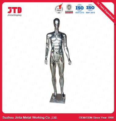 Os manequins masculinos e fêmeas Chrome do corpo inteiro chapearam