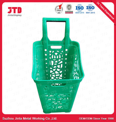 Cestos de compras plásticos de rolamento com grande capacidade das rodas 65L