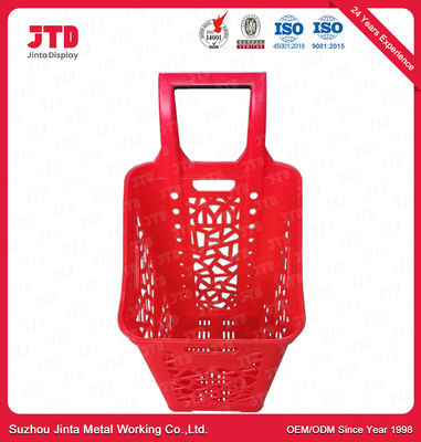 Cestos de compras plásticos de rolamento com grande capacidade das rodas 65L