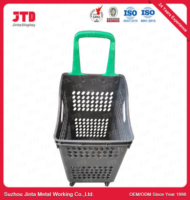 verde azul vermelho de compra plástico das cestas do trole 60L