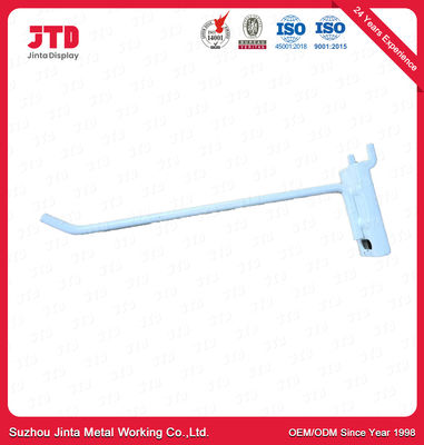 A única linha pó revestiu o gancho branco de Pegboard para o supermercado 300mm 350mm