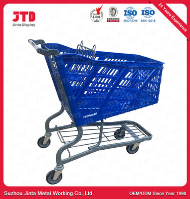 a cesta plástica Chrome do trole 125L chapeou para o shopping